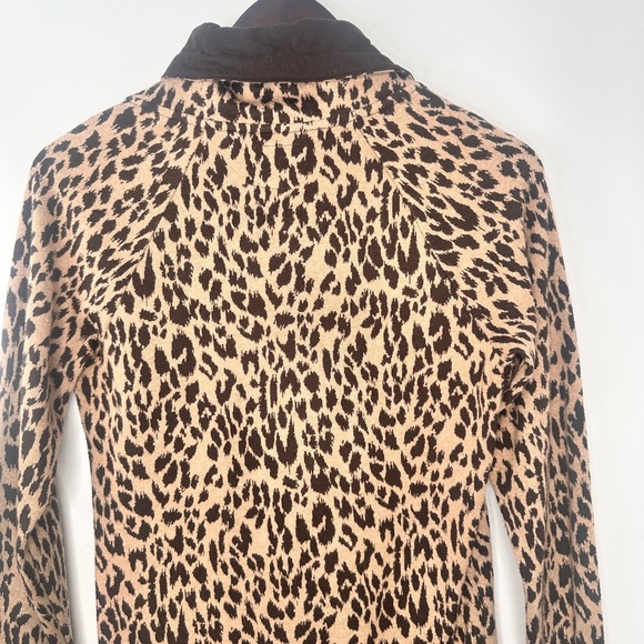 Forever 21 mock neck full zip long sleeve cheetah print cardigan‎ size S - Picture 8 of 10